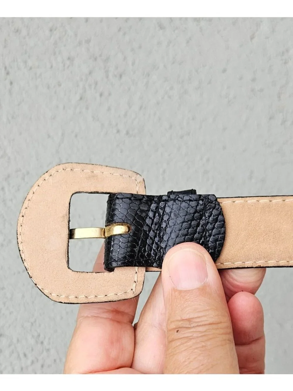 Vintage 80s Nordstrom Black Genuine Lizard Skin Belt Size S 23-27